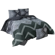 Brotex Prodloužené flanelové povlečení 140 × 220, 70 × 90 cm, Scandinavia green lakástextília