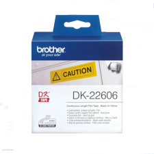 Brother Cím etikett 62mmx15,24m Brother DK-22606 műanyag sárga folyamatos etikett