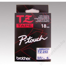 Brother Feliratozógép szalag, 18 mm x 8 m, BROTHER, fehér-kék (QPTTZ243) fénymásolópapír