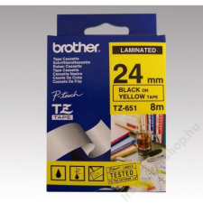 Brother Feliratozógép szalag, 24 mm x 8 m, BROTHER, sárga-fekete (QPTTZ651) fénymásolópapír
