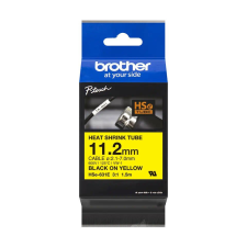 Brother HSE-631E P-Touch szalag 11,2mm Black on Yellow - 1,5m információs címke