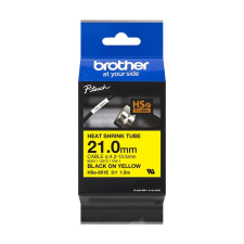 Brother HSE-651E P-Touch szalag 21mm Black on Yellow - 1,5m információs címke