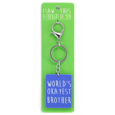 Brother Kulcstartó üzenettel - World's Okayest Brother (A világ legokosabb testvére) kulcstartó