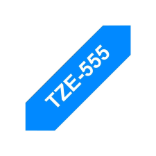 Brother laminated tape TZe-555 - White on blue (TZE555) nyomtató kellék