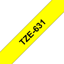 Brother szalag TZe-631, Sárga alapon Fekete, Laminált, 12mm 0.47&quot;, 8 méter etikett