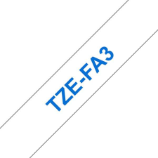 Brother szalag tze-fa3, fehér alapon kék, szövet szalag, 12mm  0.47&quot;, 3 méter TZEFA3 nyomtató kellék