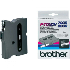 Brother TX-211 (6mm) - 15m fehér alapon fekete eredeti laminált P-touch szalag etikett