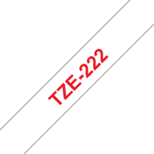 Brother TZE-222 laminált P-touch szalag (9mm) Red on White - 8m nyomtató kellék