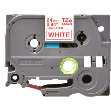 Brother TZe-252 (24mm) - 8m fehér alapon piros eredeti laminált P-touch szalag etikett
