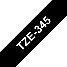 Brother TZe-345 laminált P-touch szalag (18mm) White on Black - 8m nyomtató kellék