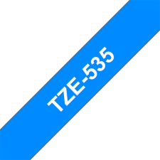 Brother TZE-535 laminált P-touch szalag (12mm) White on Blue - 8m nyomtató kellék