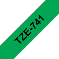 Brother TZE-741 laminált P-touch szalag (18mm) Black on Green - 8m nyomtató kellék