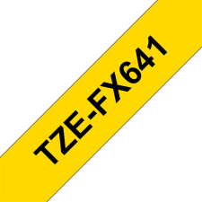Brother TZE-FX641 laminált P-touch flexibilis szalag (18mm) Black on Yellow - 8m nyomtató kellék