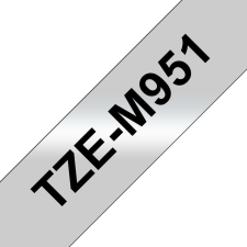 Brother TZe-M951 laminált P-touch szalag (24mm) Black on Matt Silver - 8m címkézőgép