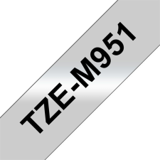 Brother TZe-M951 laminált P-touch szalag (24mm) Black on Matt Silver - 8m nyomtató kellék
