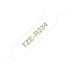 Brother TZe-R234 laminált P-touch flexibilis szövetszalag (12mm) Gold on White - 4m információs címke