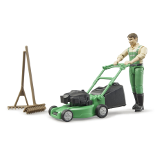  Bruder bworld kertész fűnyíróval és kiegészítőkkel játékfigura