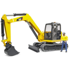 Bruder CAT mini kotrógép és munkás figura makett