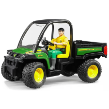 Bruder John Deere Gator XUV 855D kiskocsi figurával autópálya és játékautó