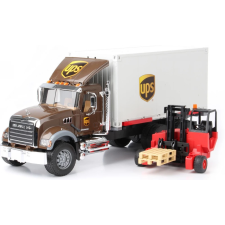Bruder MACK Granite UPS teherautó rakodó targoncával autópálya és játékautó