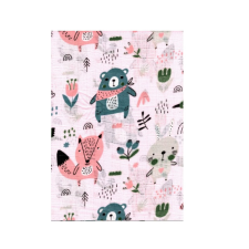 BS Textil pelenka 1db-os - Rózsaszín Alapon Erdei Állatok mosható pelenka