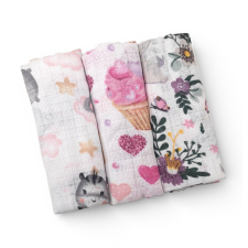 BS Textil pelenka 3db-os - Bébi állatok/Muffin/Nyuszi mosható pelenka