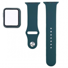 BSTRAP Apple Watch 42mm Silicone szíj tokkal, dark green okosóra kellék