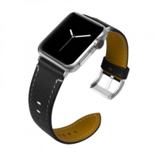 BSTRAP Apple Watch Leather Italy 42/44mm szíj, Black mobiltelefon kellék