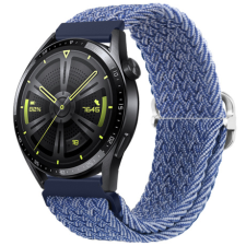 BSTRAP Braid Nylon szíj Samsung Galaxy Watch 3 45mm, blue white okosóra kellék