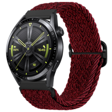 BSTRAP Braid Nylon szíj Xiaomi Amazfit Stratos 2/2S/3, red black okosóra kellék