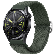 BSTRAP Elastic Nylon szíj Huawei Watch GT/GT2 46mm, olive green okosóra kellék