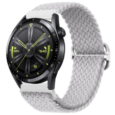 BSTRAP Elastic Nylon szíj Samsung Galaxy Watch 3 45mm, pearl white okosóra kellék