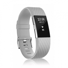 BSTRAP Fitbit Charge 2 Silicone Diamond (Large) szíj, Gray mobiltelefon kellék