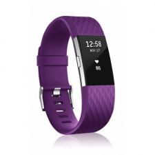 BSTRAP Fitbit Charge 2 Silicone Diamond (Small) szíj, Purple mobiltelefon kellék