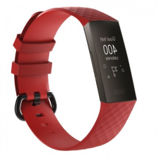 BSTRAP Fitbit Charge 3 Silicone Diamond (Large) szíj, Red mobiltelefon kellék