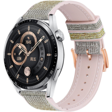 BSTRAP Glitter szíj Huawei Watch GT2 42mm, silver yellow okosóra kellék
