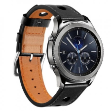 BSTRAP Huawei Watch GT/GT2 46mm Leather Italy szíj, Black okosóra kellék