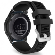 BSTRAP Samsung Galaxy Watch 3 45mm Silicone Sport szíj, Black okosóra kellék