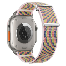 BSTRAP Velcro Nylon szíj Apple Watch 42/44/45mm, silty sand okosóra kellék