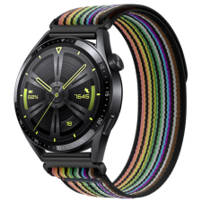BSTRAP Velcro Nylon szíj Huawei Watch 3 / 3 Pro, black rainbow okosóra kellék