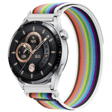 BSTRAP Velcro Nylon szíj Xiaomi Amazfit GTR Mini, white rainbow okosóra kellék