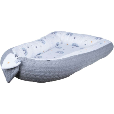 BUBABA babafészek kötött hatású "L" méret- Grey rainbow babafészek