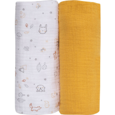 Bubaba muslin pelenka 2 db 70x70 cm - Yellow mosható pelenka