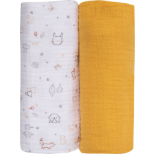 Bubaba muslin pelenka 2 db 70x70 cm - Yellow mosható pelenka