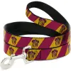 Buckle Down Odolné vodítko pro psa, délka 180 cm, Harry Potter, Gryffindor