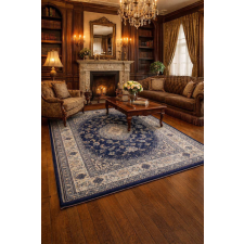 Budapest Carpet Den. Aura klasszikus szőnyeg 80szett=80x250cm+ 2dbx 80x150cm Kék 6188 lakástextília