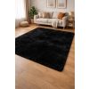 Budapest Carpet Den. Furlux fekete 60 x 220cm egyszínű extra puha shaggy szőnyeg