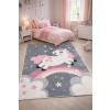 Budapest Carpet Den. Mile 5377-1 szürke 160 x 230cm unikornisos gyerekszőnyeg