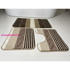 Budapest Carpet Fürdőszobai szőnyeg 3 részes - DEN bézs csíkos-kagyló lakástextília