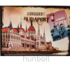  Budapest látványosságai hűtőmágnes 9x6,5 cm - Retró kép az Országházról- Lánchídról